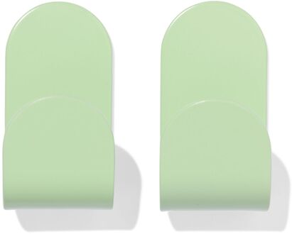 Hema Plakhaken 2.5x5cm rvs groen - 2 stuks (groen)