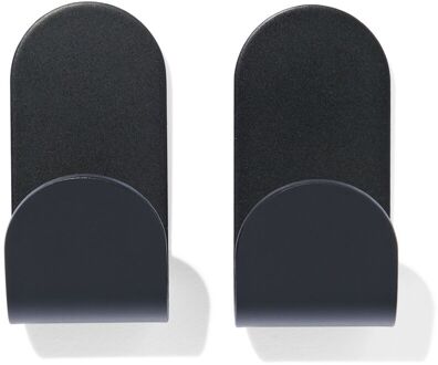 Hema Plakhaken rvs zwart 5x2.5 - 2 stuks (zwart)