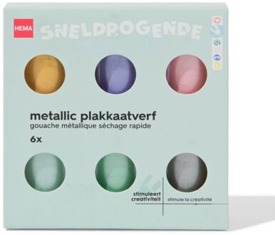 Hema Plakkaatverf metallic - 6 stuks