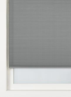 Hema Plisse dubbel lichtdoorlatend gekleurde achterzijde middengrijs (middengrijs)