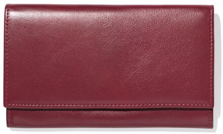 Hema Portemonnee met flap leer donkerrood
