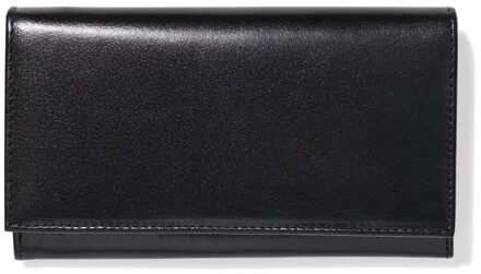 Hema Portemonnee met flap leer zwart n