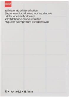 Hema Printer-etiketten A4 - 25 vel