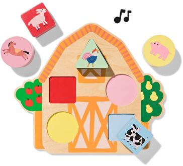 Hema Rammelende puzzel 23x20x5cm boerderij hout