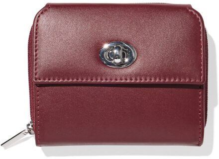 Hema Ritsportemonnee met flap leer rood