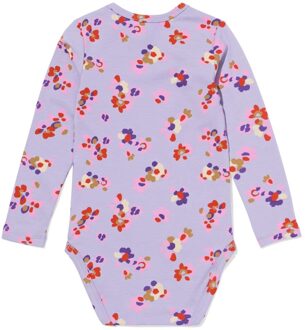 Hema Romper met stretch bloemen paars (paars) - 62/68