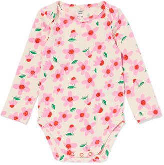 Hema Romper met stretch bloemen roze (roze) - 86/92