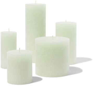 Hema Rustieke kaarsen lichtgroen (lichtgroen) - 7x8