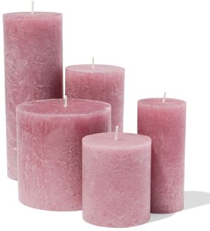 Hema Rustieke kaarsen oudroze (oudroze) - 13504066