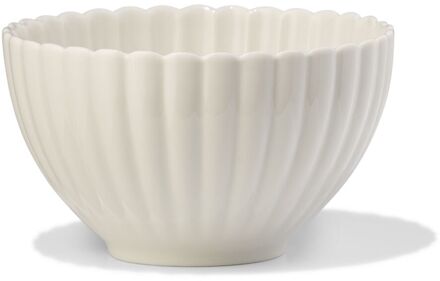 Hema Schaaltje ⌀12cm aardewerk bloem wit (wit)