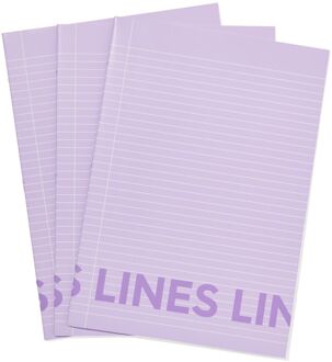 Hema Schriften lila A4 gelinieerd - 3 stuks