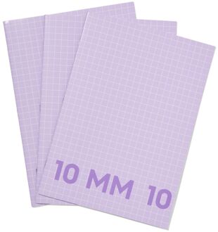 Hema Schriften lila A4 geruit 10mm - 3 stuks