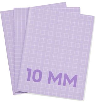 Hema Schriften lila A5 geruit 10mm - 3 stuks