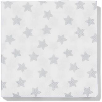 Hema Servetten 24x24 papier sterren - 20 stuks (zilver)