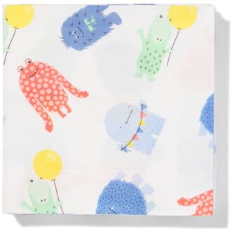 Hema Servetten 24x24cm monster - 20 stuks.