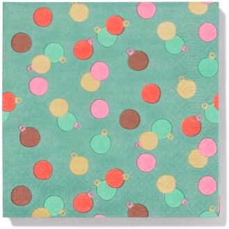 Hema Servetten 33x33 papier kerstballen - 20 stuks (groen)