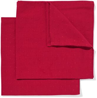Hema Servetten 47x47cm jacquard stippen rood (rood)