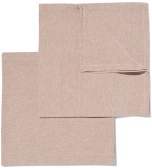 Hema Servetten beige met glitters chambray katoen 47x47 - 2 stuks (zand)