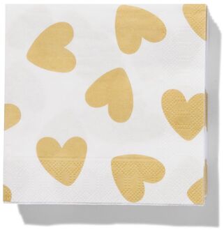 Hema Servetten hart goud 24x24 cm 20 stuks