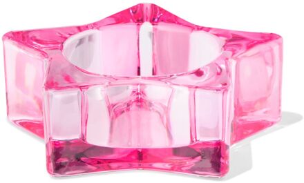 Hema Sfeerlichthouder 7.2x2.4x7.2cm glas ster roze