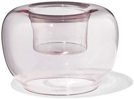 Hema Sfeerlichthouder glas retro roze (roze)