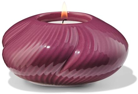 Hema Sfeerlichthouder keramiek twist donkerpaars (donkerpaars)