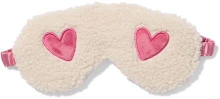Hema Slaapmasker fleece hartjes crème