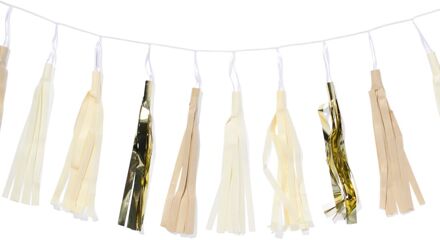 Hema Slinger met kwastjes wit goud 3m