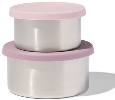 Hema Snackboxen rvs roze - 2 stuks (donkerroze)