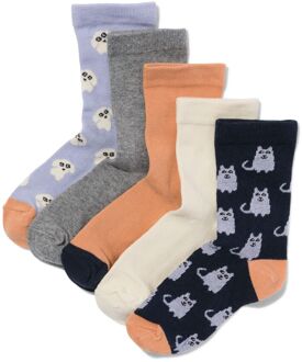 Hema Sokken met katoen hond kat - 5 paar blauw (blauw) - 31/34