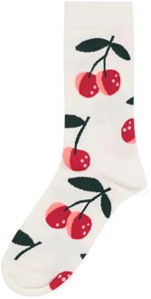 Hema Sokken voor volwassenen 'cherry much' gebroken wit (gebroken wit)