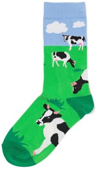 Hema Sokken voor volwassenen 'hi there' groen (groen) - 35/38