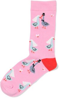 Hema Sokken voor volwassenen 'love birds' roze (roze) - 39/42