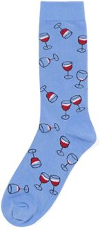 Hema Sokken voor volwassenen 'toast to the host' blauw (blauw) - 39/42