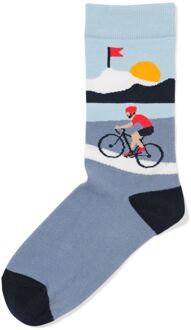 Hema Sokken voor volwassenen 'you can do it' middenblauw (middenblauw) - 39/42