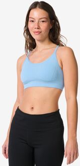 Hema Sporttop light support zonder beugel naadloos lichtblauw (lichtblauw) - M