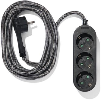 Hema Stekkerdoos 3-voudig 3m zwart