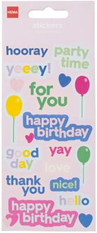 Hema Stickers verjaardag quotes - 5 stuks