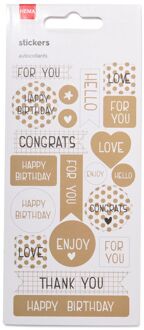 Hema Stickervellen goud 15.5x8 - 5 stuks