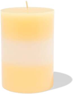 Hema Stompkaars ⌀7x10cm strepen lichtgeel-ivoor (lichtgeel)