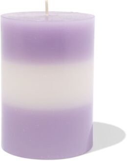 Hema Stompkaars ⌀7x10cm strepen lila-ivoor (lila)