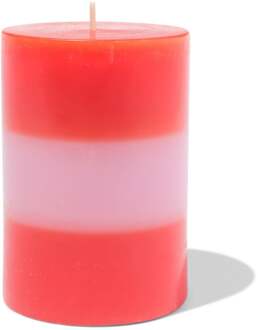 Hema Stompkaars ⌀7x10cm strepen oranje-roze (oranje)