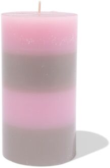 Hema Stompkaars ⌀7x13cm strepen naturel-roze (lichtroze)
