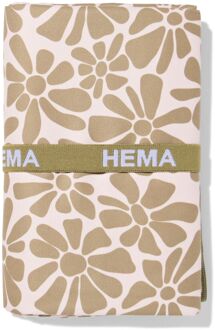 Hema Strandlaken 110x175cm microvezel bloemen (khaki)