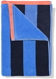 Hema Strandlaken 90x180cm velours strepen (blauw)