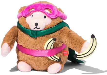 Hema Superheld knuffel aap 18x25x8cm