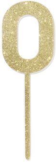Hema Taartdecoratie herbruikbaar cijfer 0 (goud)