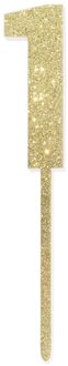 Hema Taartdecoratie herbruikbaar cijfer 1 (goud)