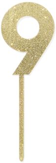 Hema Taartdecoratie herbruikbaar cijfer 9 (goud)