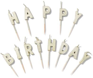 Hema Taartkaarsjes H-A-P-P-Y B I-R-T-H-D-A-Y (goud)